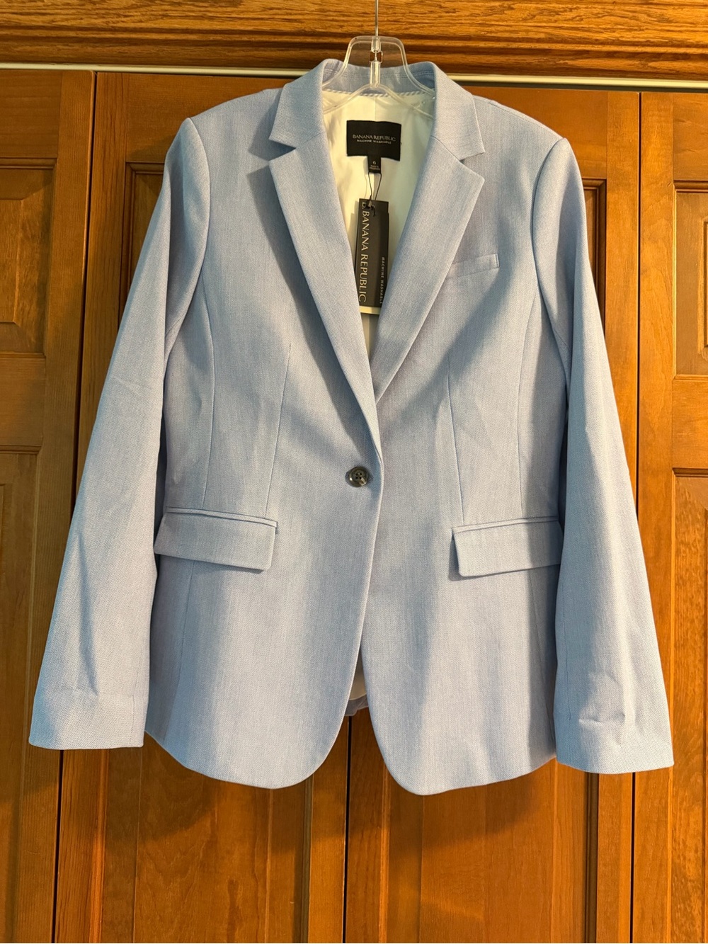 Banana Republic Pastel Blue Single-Button Women's Blazer